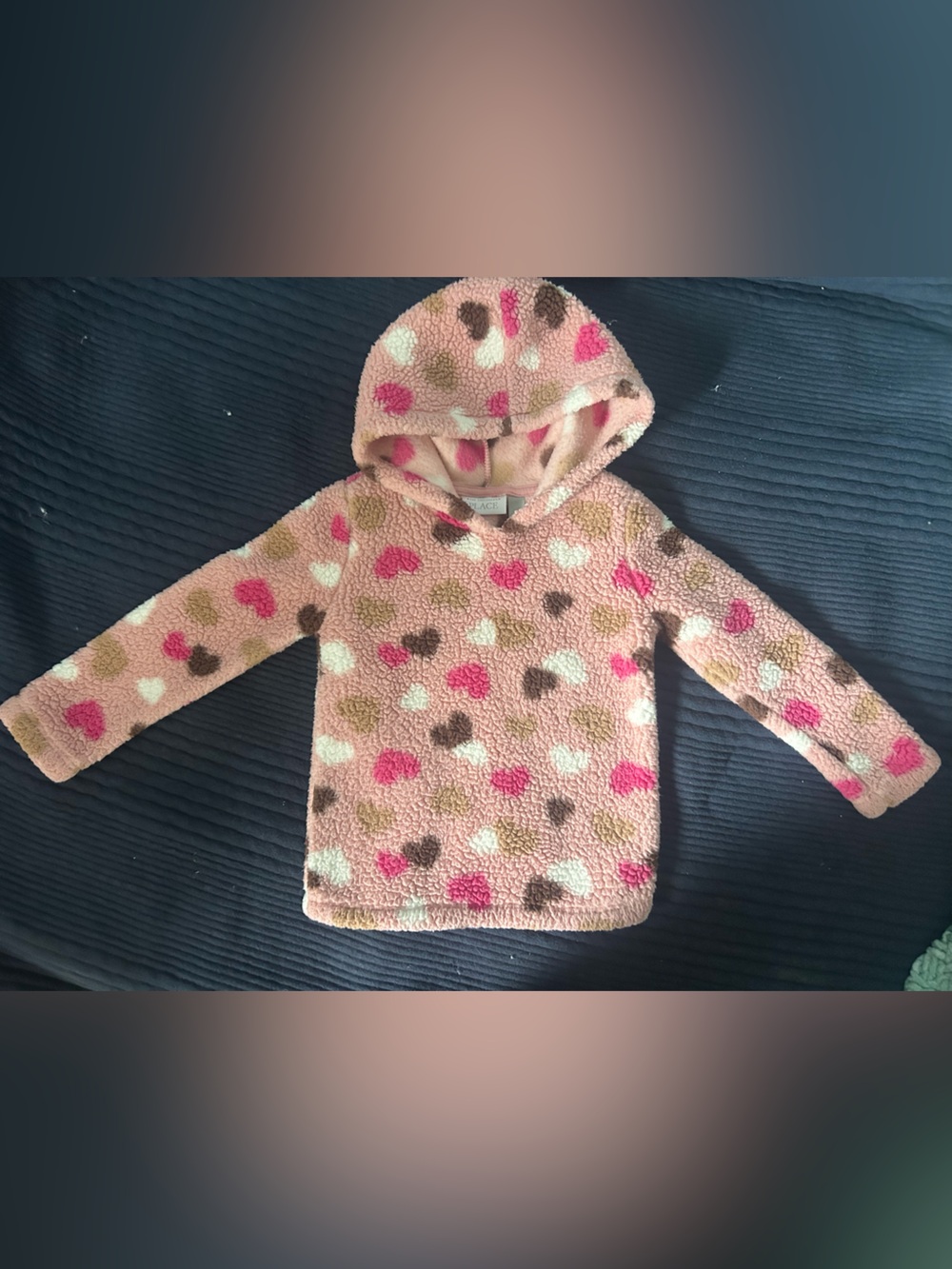 The Children's Place Pink Heart Sherpa Hoodie
